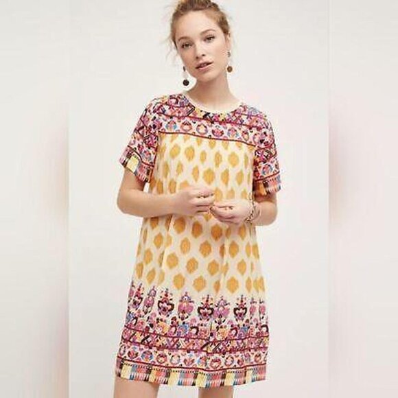Anthropologie Dresses & Skirts - Tanvi Kedia Caltha Swing Tunic Multicolored Embellished Anthropologie Dress Sz S